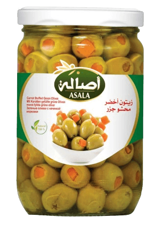 زيتون اخضر محشو جزر